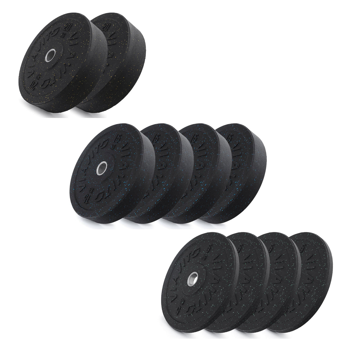 |ViavitoRubberCrumbBumperOlympic110kgWeightPlatesSetz|